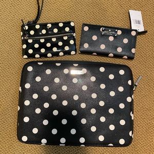 Kate Spade polka dot accessories bundle